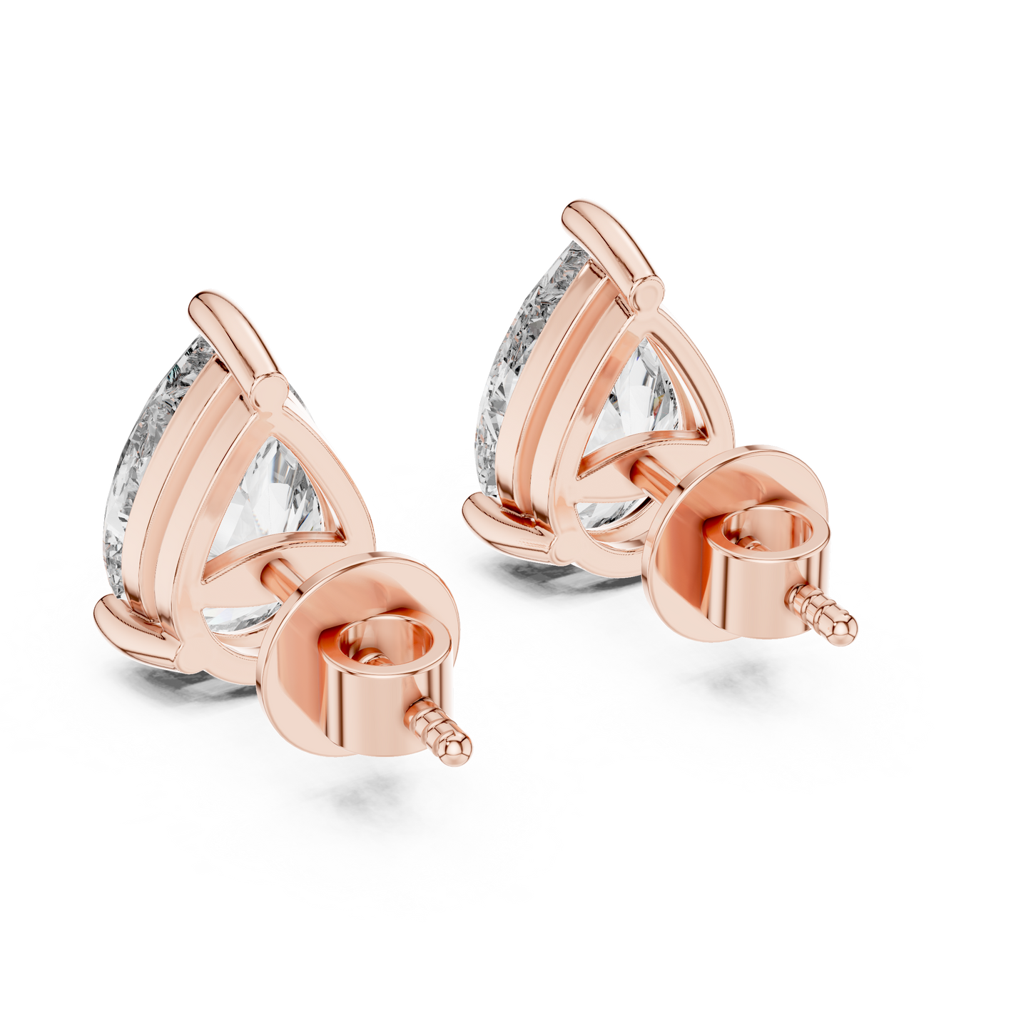 Pendientes de Botón Solitario Corte Pera 3.50ctw en Córdoba, España | Diamante Creado en Laboratorio Color D, Claridad VS | Oro 10K/18K, Plata y Platino