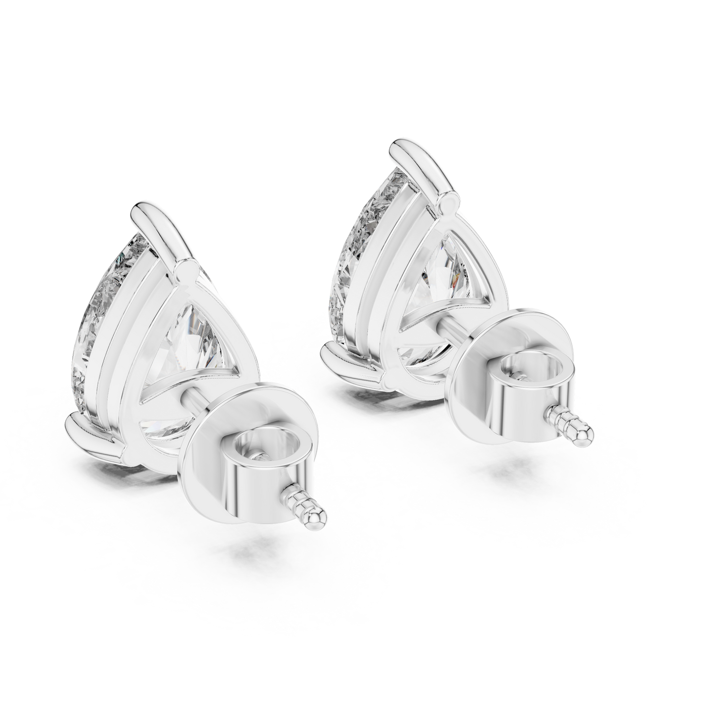 Pendientes de Botón Solitario Corte Pera 3.50ctw en Córdoba, España | Diamante Creado en Laboratorio Color D, Claridad VS | Oro 10K/18K, Plata y Platino