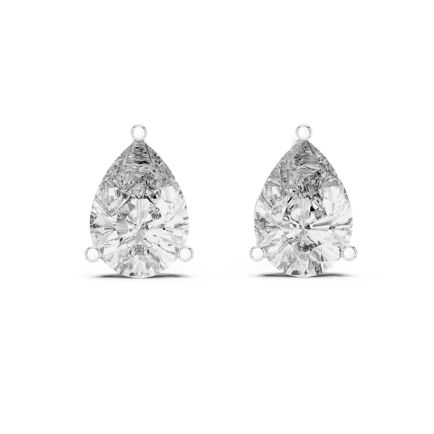 Pendientes de Botón Solitario Corte Pera 3.50ctw en Córdoba, España | Diamante Creado en Laboratorio Color D, Claridad VS | Oro 10K/18K, Plata y Platino