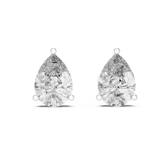 Pendientes de Botón Solitario Corte Pera 3.50ctw en Córdoba, España | Diamante Creado en Laboratorio Color D, Claridad VS | Oro 10K/18K, Plata y Platino