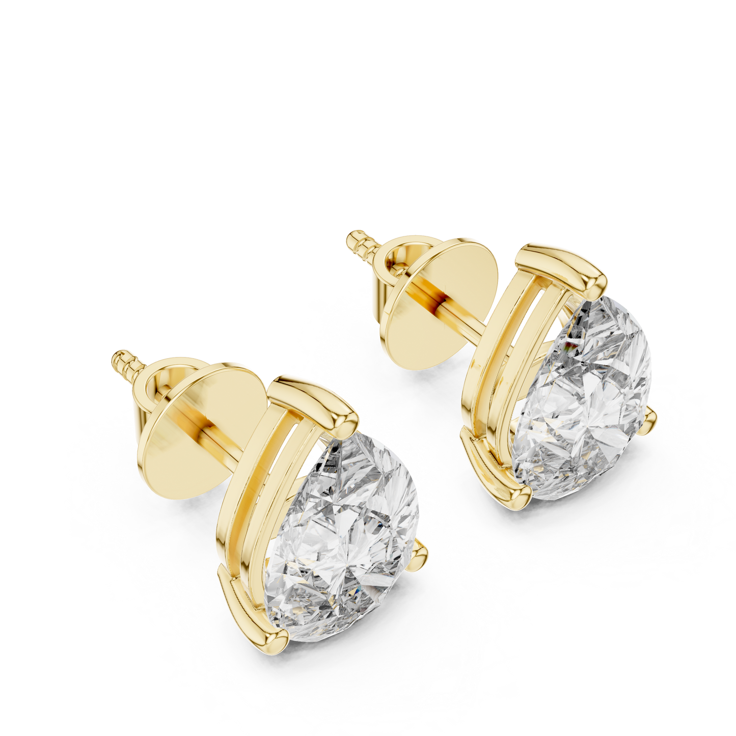 Pendientes de Botón Solitario Corte Pera 3.50ctw en Córdoba, España | Diamante Creado en Laboratorio Color D, Claridad VS | Oro 10K/18K, Plata y Platino