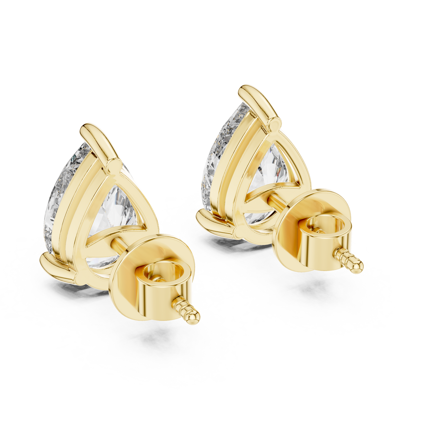 Pendientes de Botón Solitario Corte Pera 3.50ctw en Córdoba, España | Diamante Creado en Laboratorio Color D, Claridad VS | Oro 10K/18K, Plata y Platino