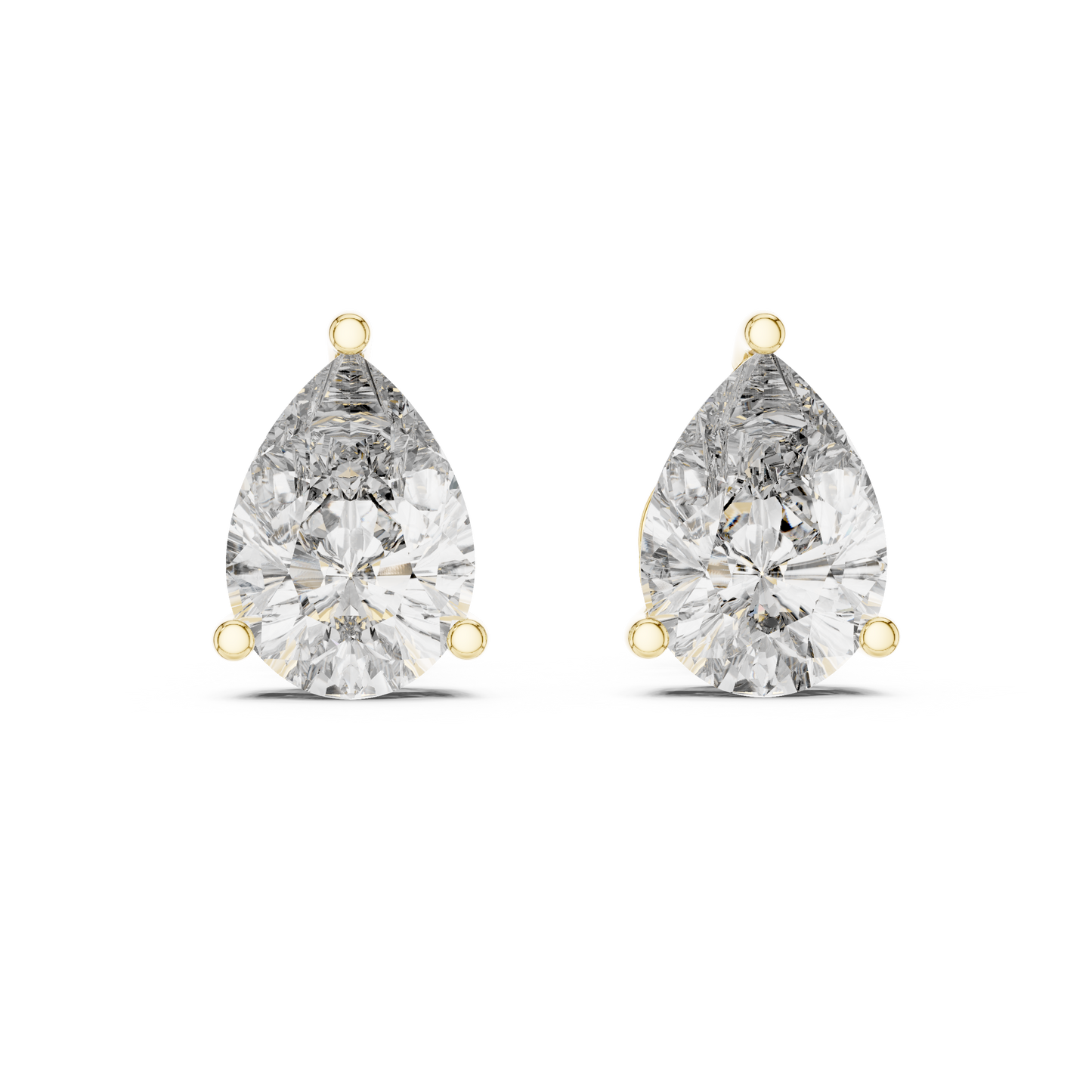 Pendientes de Botón Solitario Corte Pera 3.50ctw en Córdoba, España | Diamante Creado en Laboratorio Color D, Claridad VS | Oro 10K/18K, Plata y Platino
