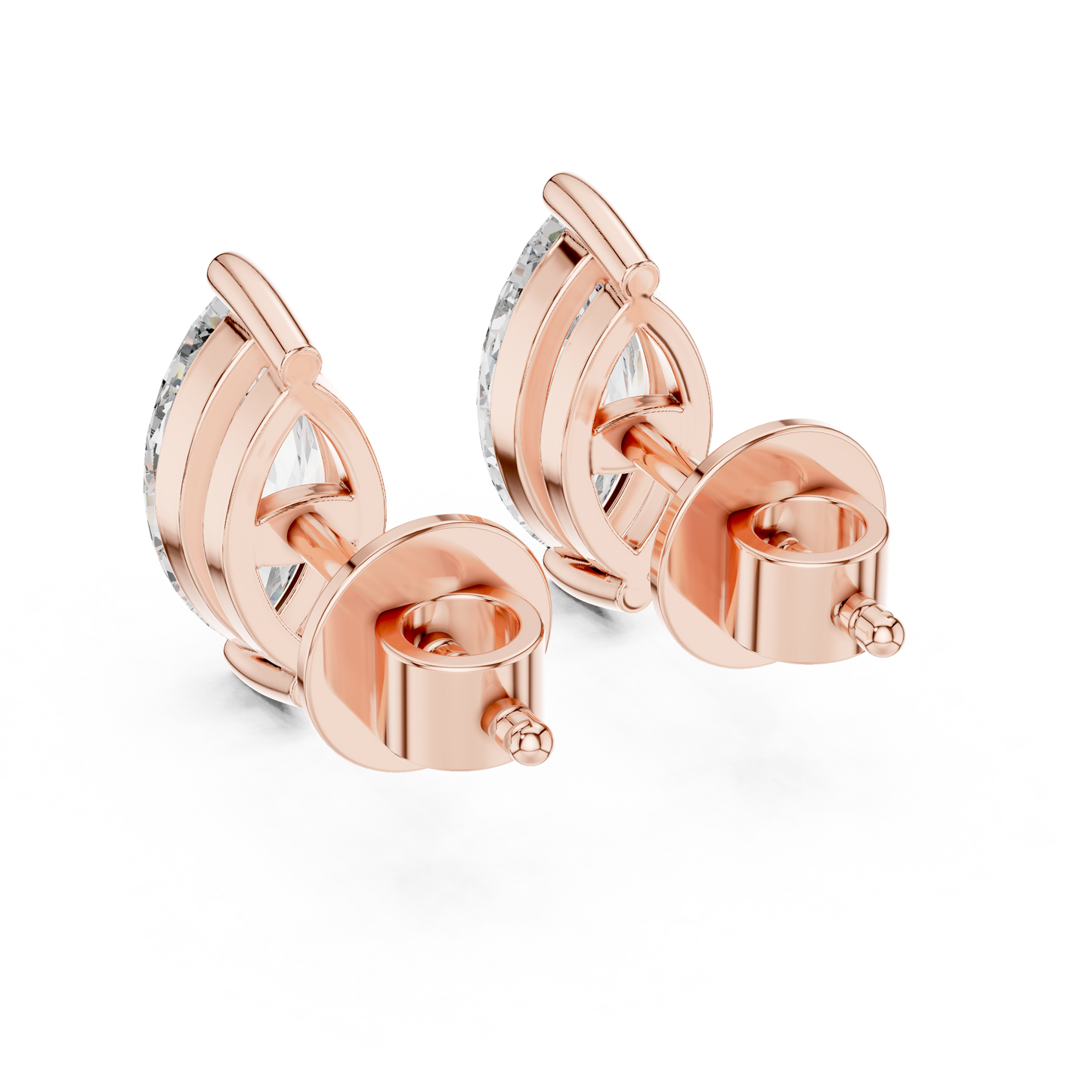 Pendientes de Botón Solitario Corte Marquesa 1.50ctw | Diamante Creado en Laboratorio Color D, Claridad VS | Oro 10K/18K, Plata y Platino
