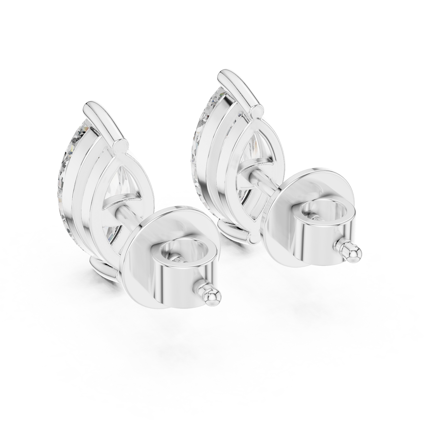 Pendientes de Botón Solitario Corte Marquesa 1.50ctw | Diamante Creado en Laboratorio Color D, Claridad VS | Oro 10K/18K, Plata y Platino