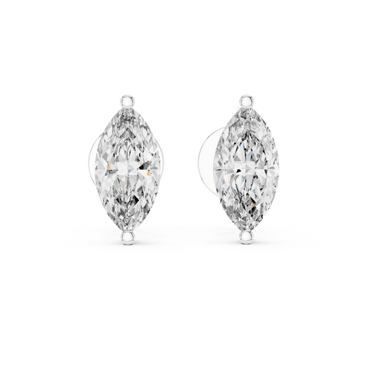 Pendientes de Botón Solitario Corte Marquesa 1.50ctw en Córdoba, España | Diamante Creado en Laboratorio Color D, Claridad VS | Oro 10K/18K, Plata y Platino