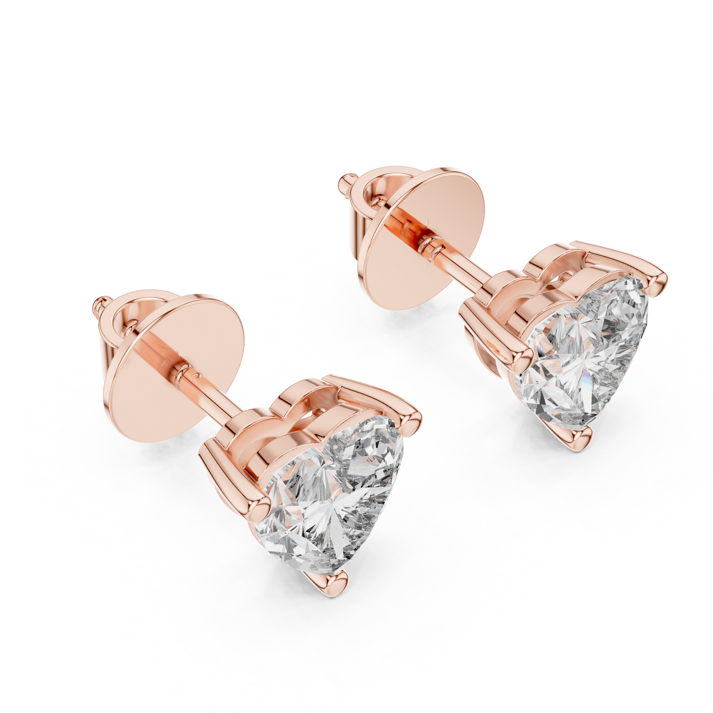 Pendientes Solitarios de Diamante en Forma de Corazón 1.50ctw en Córdoba, España  | Diamante Creado en Laboratorio Color D Claridad VS | Oro 10K/18K, Plata y Platino