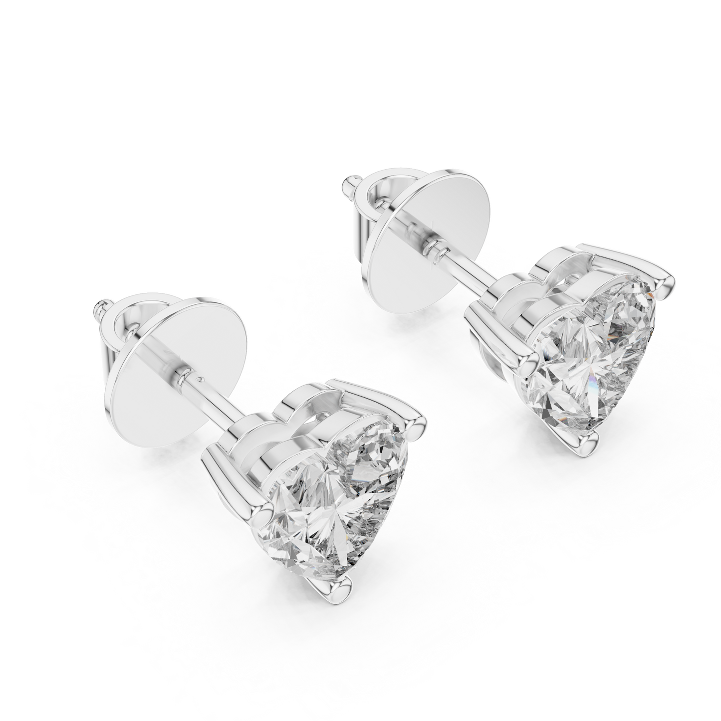 Pendientes Solitarios de Diamante en Forma de Corazón 1.50ctw en Córdoba, España  | Diamante Creado en Laboratorio Color D Claridad VS | Oro 10K/18K, Plata y Platino
