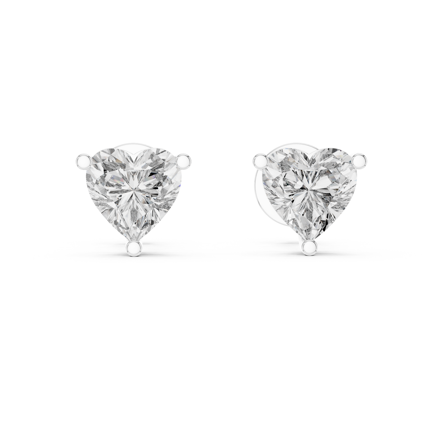 Pendientes Solitarios de Diamante en Forma de Corazón 1.50ctw en Córdoba, España  | Diamante Creado en Laboratorio Color D Claridad VS | Oro 10K/18K, Plata y Platino