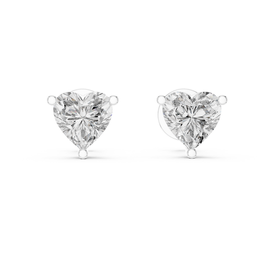 Pendientes Solitarios de Diamante en Forma de Corazón 1.50ctw en Córdoba, España  | Diamante Creado en Laboratorio Color D Claridad VS | Oro 10K/18K, Plata y Platino