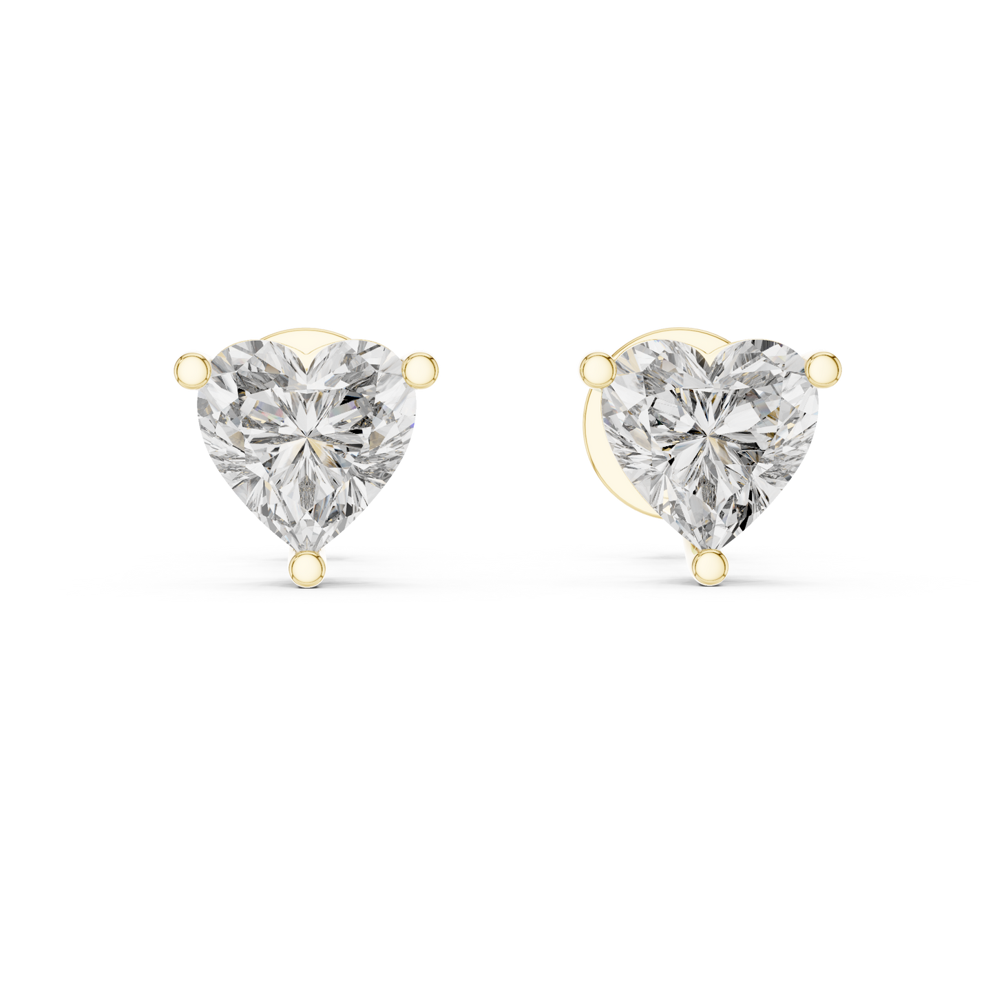 Pendientes Solitarios de Diamante en Forma de Corazón 1.50ctw en Córdoba, España  | Diamante Creado en Laboratorio Color D Claridad VS | Oro 10K/18K, Plata y Platino
