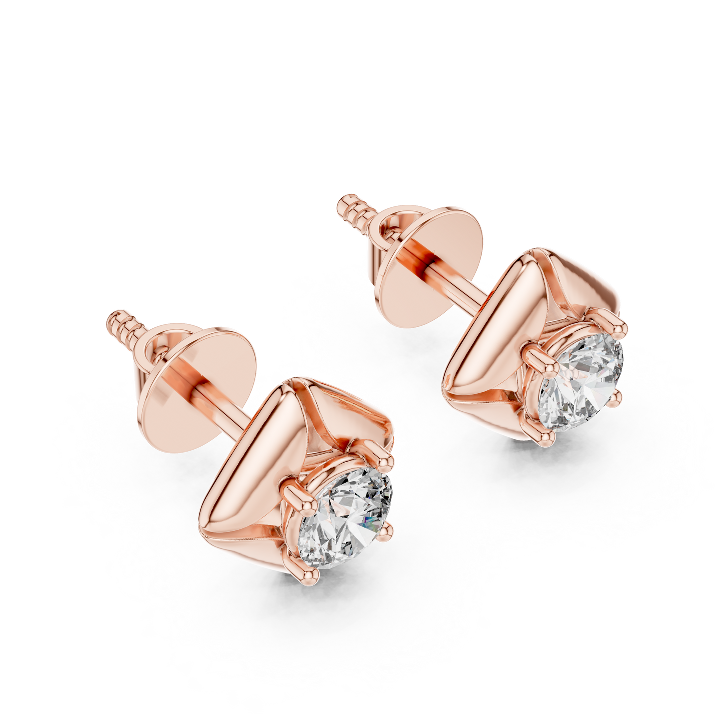 Pendientes de Botón Solitario 0.48ctw en Córdoba, España| Diamante Creado en Laboratorio Color D, Claridad VS | Oro 10K/18K, Plata y Platino