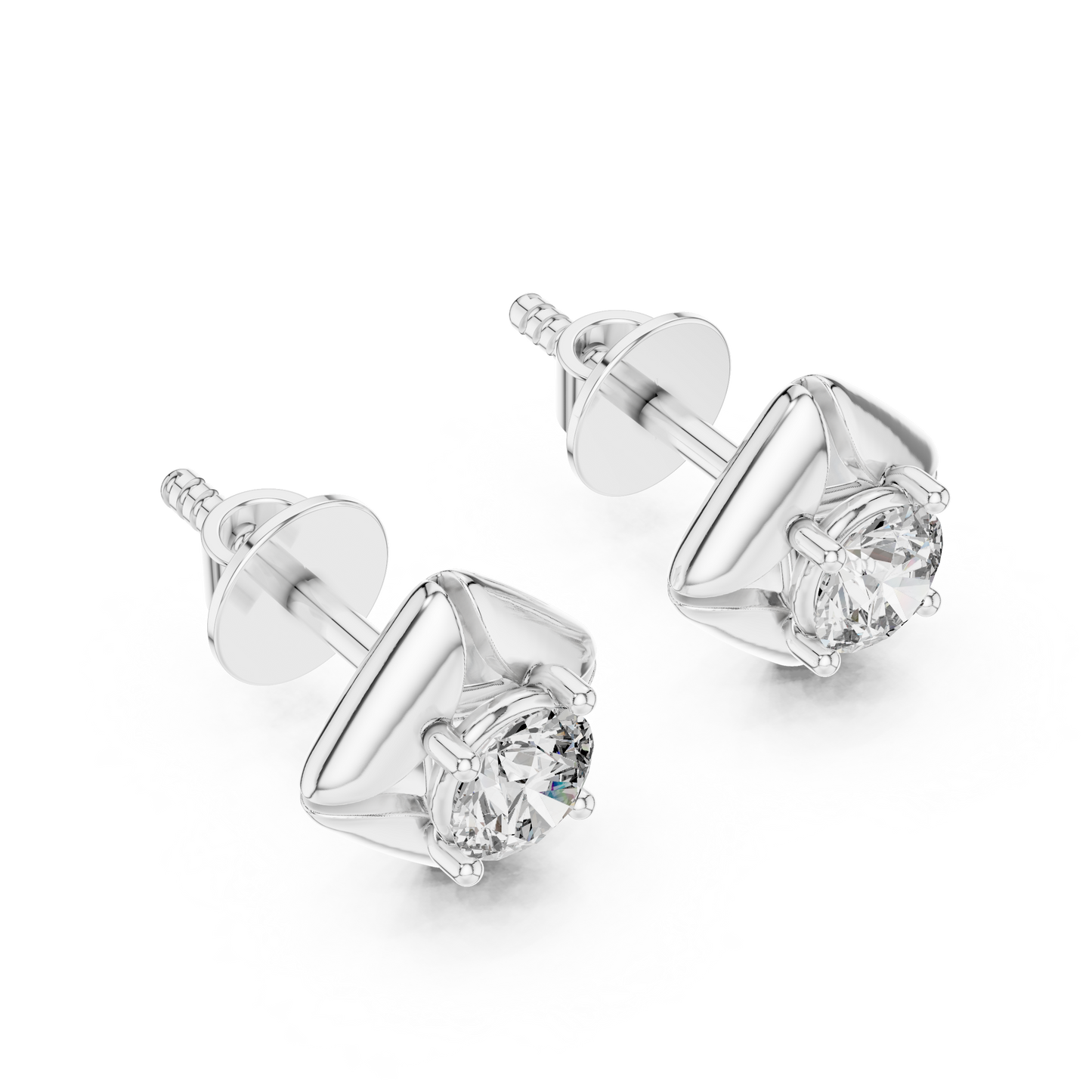 Pendientes de Botón Solitario 0.48ctw en Córdoba, España| Diamante Creado en Laboratorio Color D, Claridad VS | Oro 10K/18K, Plata y Platino