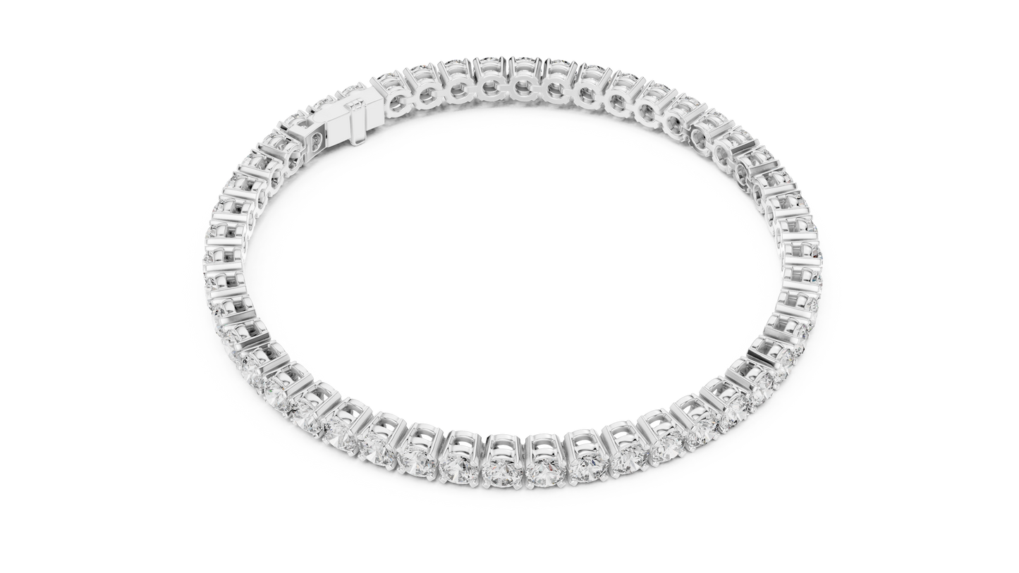 Pulsera Tennis de Diamantes Round Brilliant 7.00ctw en Córdoba, España | Diamantes Creados en Laboratorio Color D Claridad VS | Oro 10K/18K, Plata y Platino (Disponible en 16cm, 18cm y 20cm)