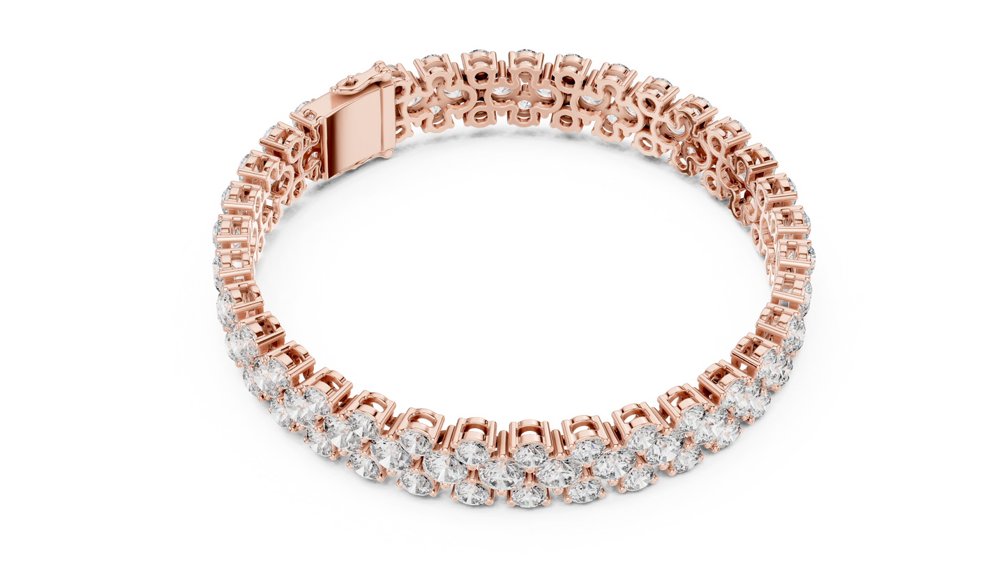 Pulsera Tennis de Diamantes Round Brilliant Triple Fila 17.38ctw en Córdoba, España | Diamantes Creados en Laboratorio Color D Claridad VS | Oro 10K/18K, Plata y Platino (Disponible en 16cm, 18cm y 20cm)