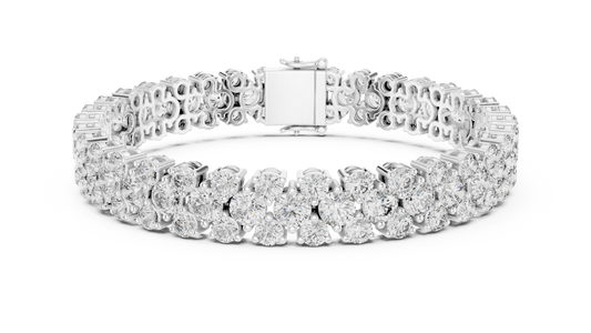 Pulsera Tennis de Diamantes Round Brilliant Triple Fila 17.38ctw en Córdoba, España | Diamantes Creados en Laboratorio Color D Claridad VS | Oro 10K/18K, Plata y Platino (Disponible en 16cm, 18cm y 20cm)