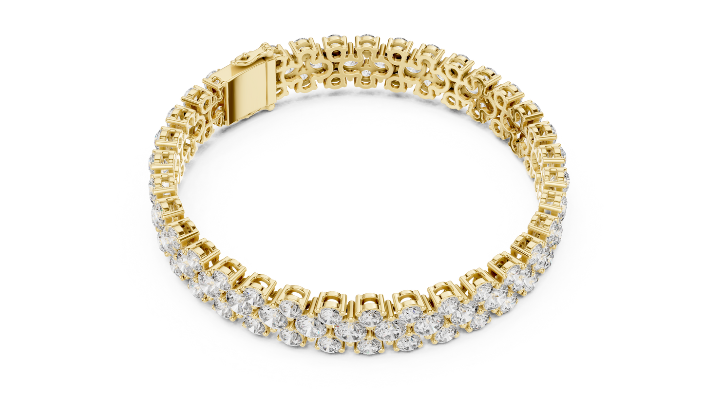 Pulsera Tennis de Diamantes Round Brilliant Triple Fila 17.38ctw en Córdoba, España | Diamantes Creados en Laboratorio Color D Claridad VS | Oro 10K/18K, Plata y Platino (Disponible en 16cm, 18cm y 20cm)