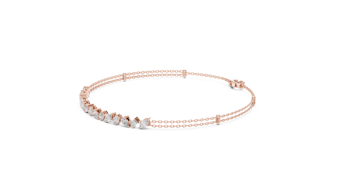 Pulsera Infinity de Diamantes Multi-Forma 1.50ctw en Córdoba, España | Corte Pera, Oval, Marquesa y Esmeralda | Diamantes Creados en Laboratorio Color D Claridad VS | Oro 10K/18K, Plata y Platino (Disponible en 16cm, 18cm y 20cm)