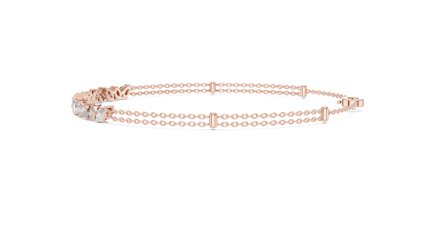 Pulsera Infinity de Diamantes Multi-Forma 1.50ctw en Córdoba, España | Corte Pera, Oval, Marquesa y Esmeralda | Diamantes Creados en Laboratorio Color D Claridad VS | Oro 10K/18K, Plata y Platino (Disponible en 16cm, 18cm y 20cm)