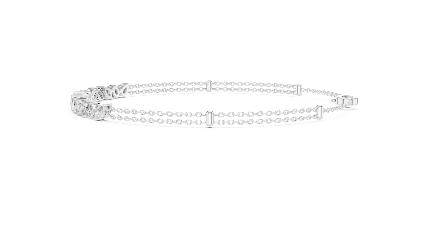Pulsera Infinity de Diamantes Multi-Forma 1.50ctw en Córdoba, España | Corte Pera, Oval, Marquesa y Esmeralda | Diamantes Creados en Laboratorio Color D Claridad VS | Oro 10K/18K, Plata y Platino (Disponible en 16cm, 18cm y 20cm)
