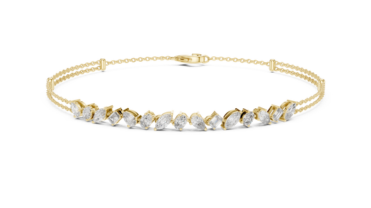 Pulsera Infinity de Diamantes Multi-Forma 1.50ctw en Córdoba, España | Corte Pera, Oval, Marquesa y Esmeralda | Diamantes Creados en Laboratorio Color D Claridad VS | Oro 10K/18K, Plata y Platino (Disponible en 16cm, 18cm y 20cm)