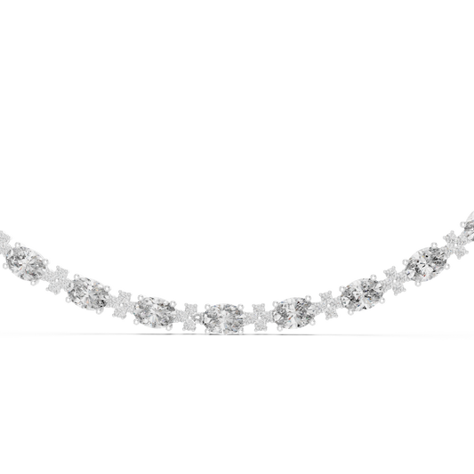 Collar Halo de Diamantes Ovalados y Redondos 1.28ctw en Córdoba, España | Diamantes Creados en Laboratorio Color D Claridad VS | Oro 10K/18K, Plata y Platino (Disponible en 40cm, 45cm y 50cm)