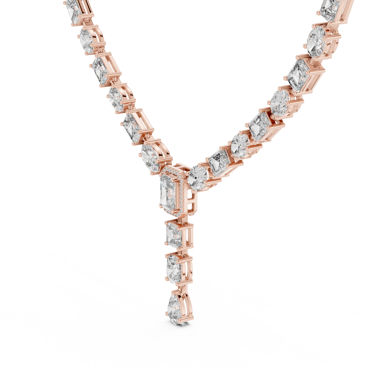 Collar Sinfonía Multi-Forma de Diamantes 21.17ctw en Córdoba, España | Diamantes Creados en Laboratorio Color D Claridad VS | Oro 10K/18K, Plata y Platino (Disponible en 40cm, 45cm y 50cm)