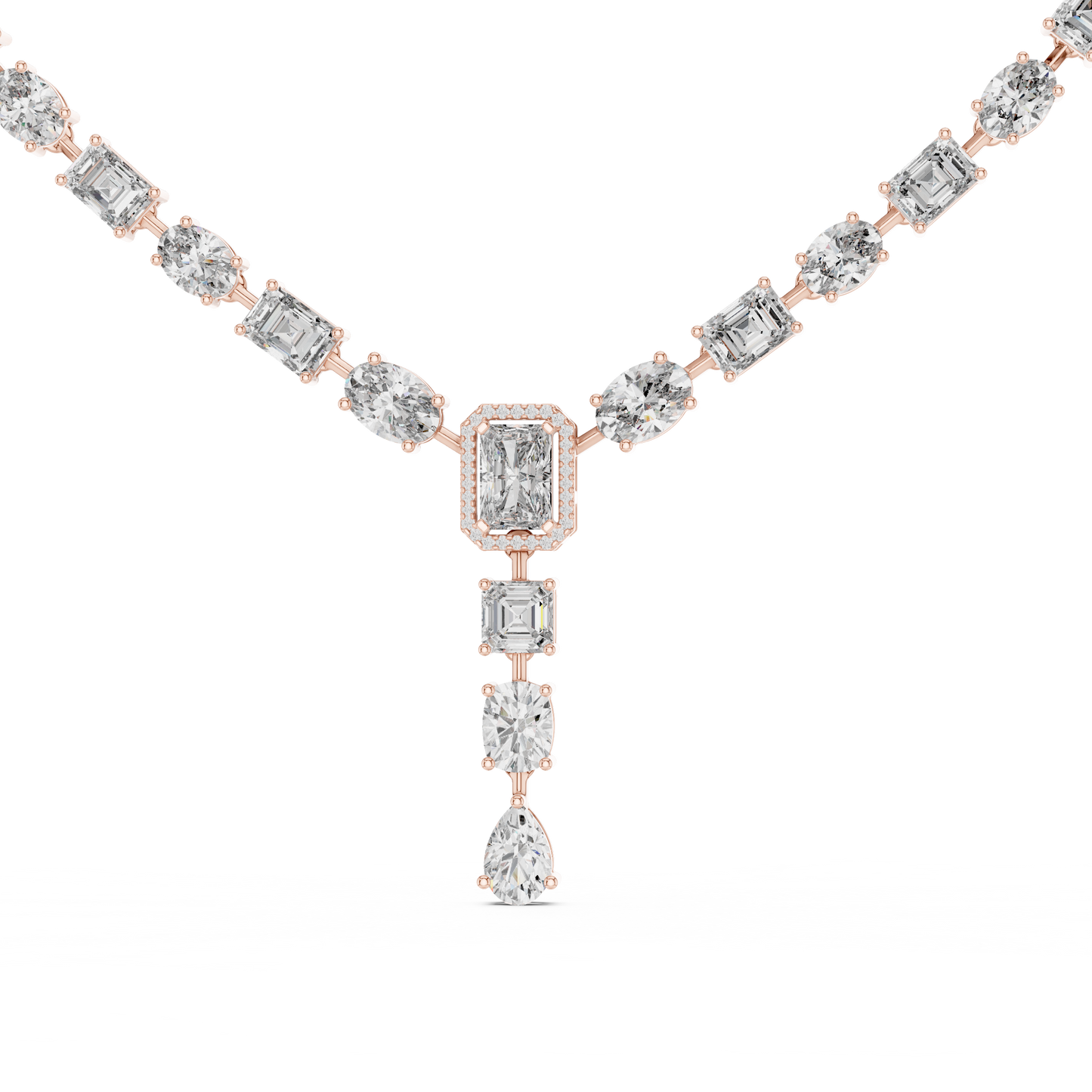 Collar Sinfonía Multi-Forma de Diamantes 21.17ctw en Córdoba, España | Diamantes Creados en Laboratorio Color D Claridad VS | Oro 10K/18K, Plata y Platino (Disponible en 40cm, 45cm y 50cm)