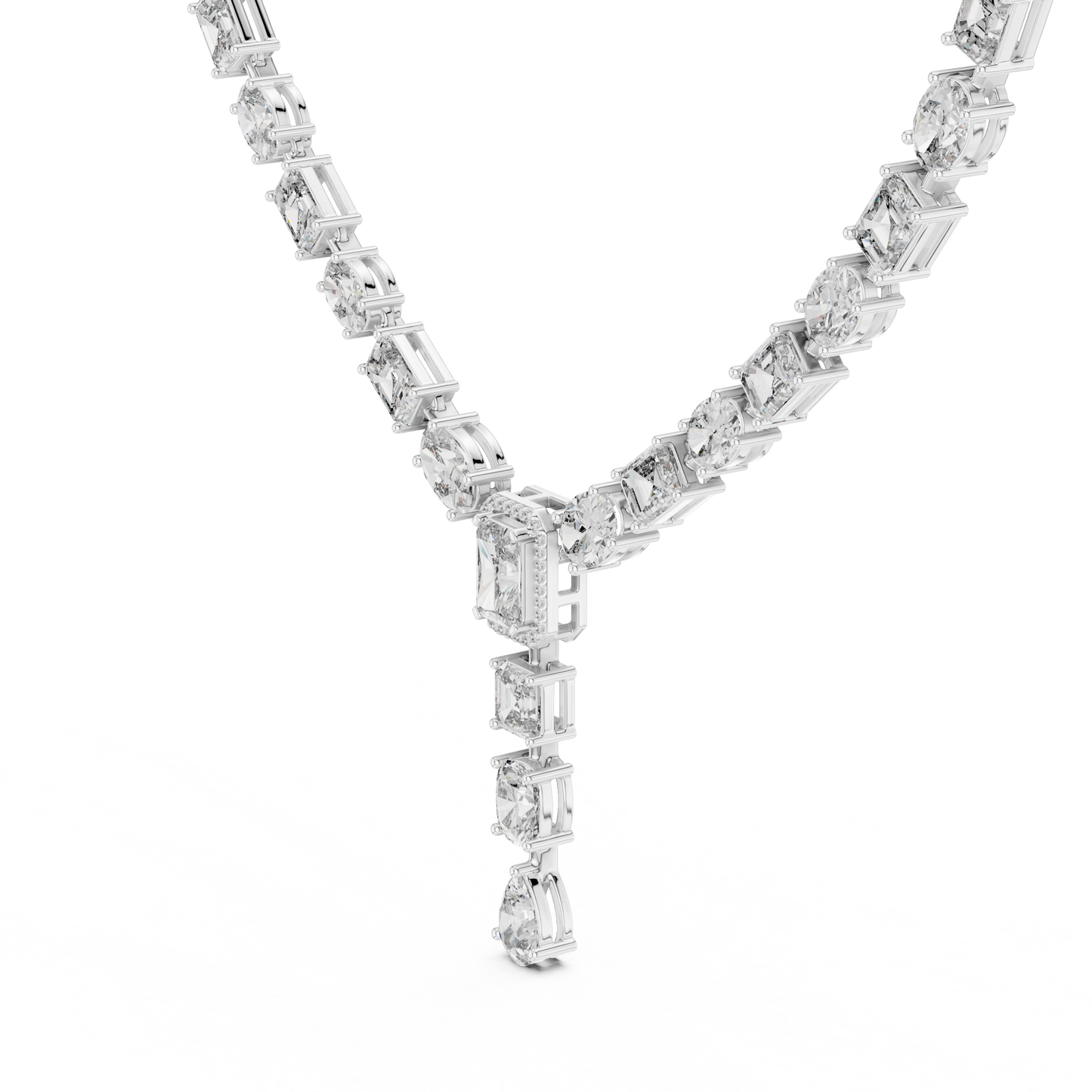Collar Sinfonía Multi-Forma de Diamantes 21.17ctw en Córdoba, España | Diamantes Creados en Laboratorio Color D Claridad VS | Oro 10K/18K, Plata y Platino (Disponible en 40cm, 45cm y 50cm)