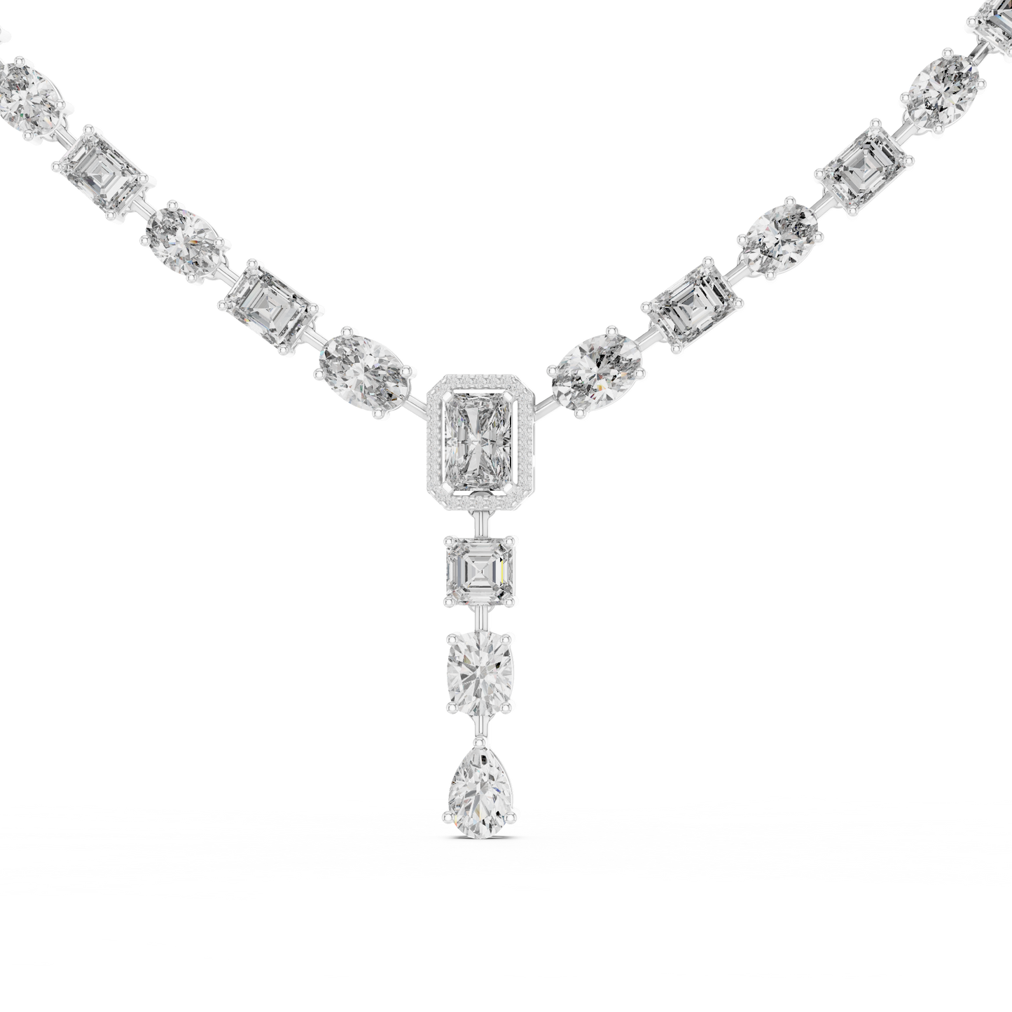 Collar Sinfonía Multi-Forma de Diamantes 21.17ctw en Córdoba, España | Diamantes Creados en Laboratorio Color D Claridad VS | Oro 10K/18K, Plata y Platino (Disponible en 40cm, 45cm y 50cm)