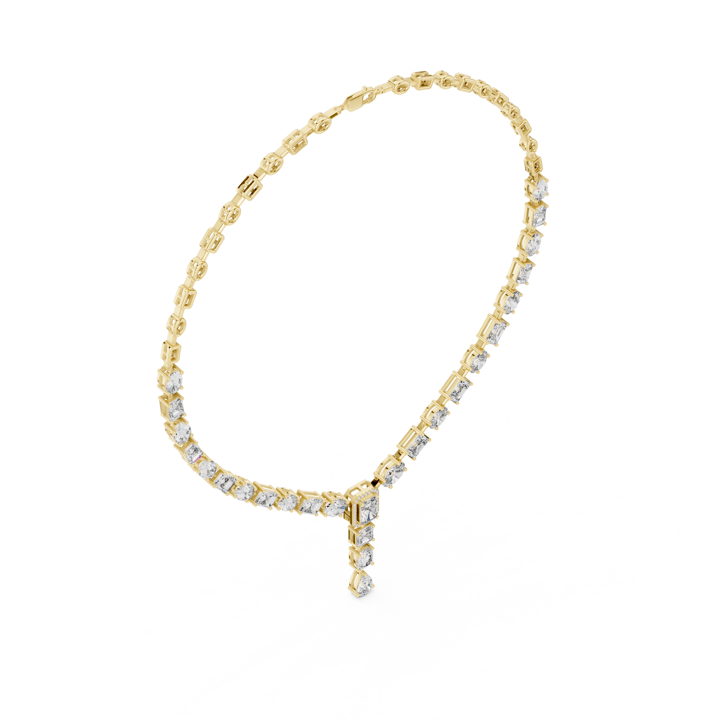 Collar Sinfonía Multi-Forma de Diamantes 21.17ctw en Córdoba, España | Diamantes Creados en Laboratorio Color D Claridad VS | Oro 10K/18K, Plata y Platino (Disponible en 40cm, 45cm y 50cm)