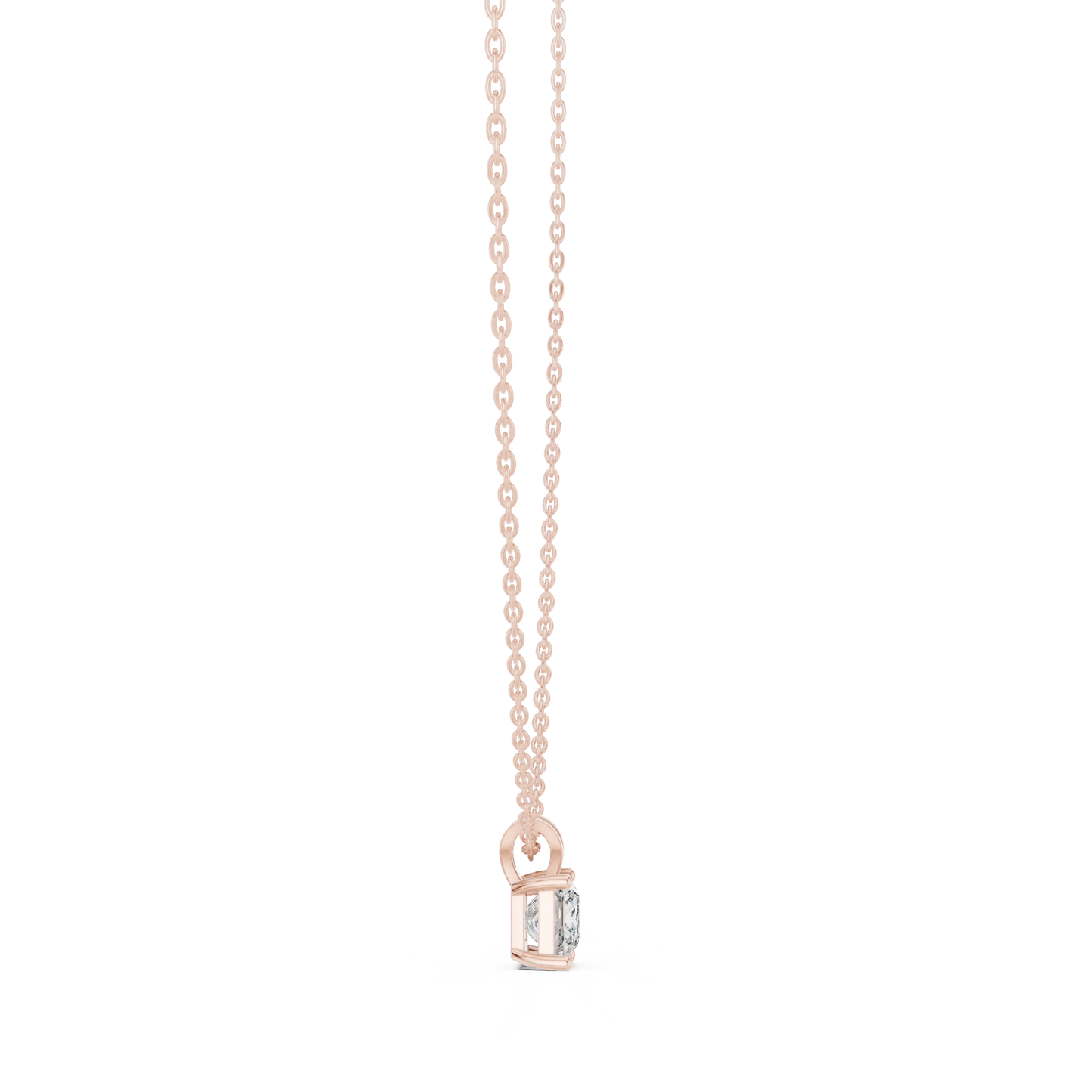 Colgante Solitario de Diamante Corte Princesa 1.04ct en Córdoba, España | Engaste Clásico de Cuatro Garras tipo Cesta | Diamante Creado en Laboratorio Color D Claridad VS | Oro 10K/18K, Plata y Platino (Disponible en Cadenas de 40cm, 45cm y 50cm)