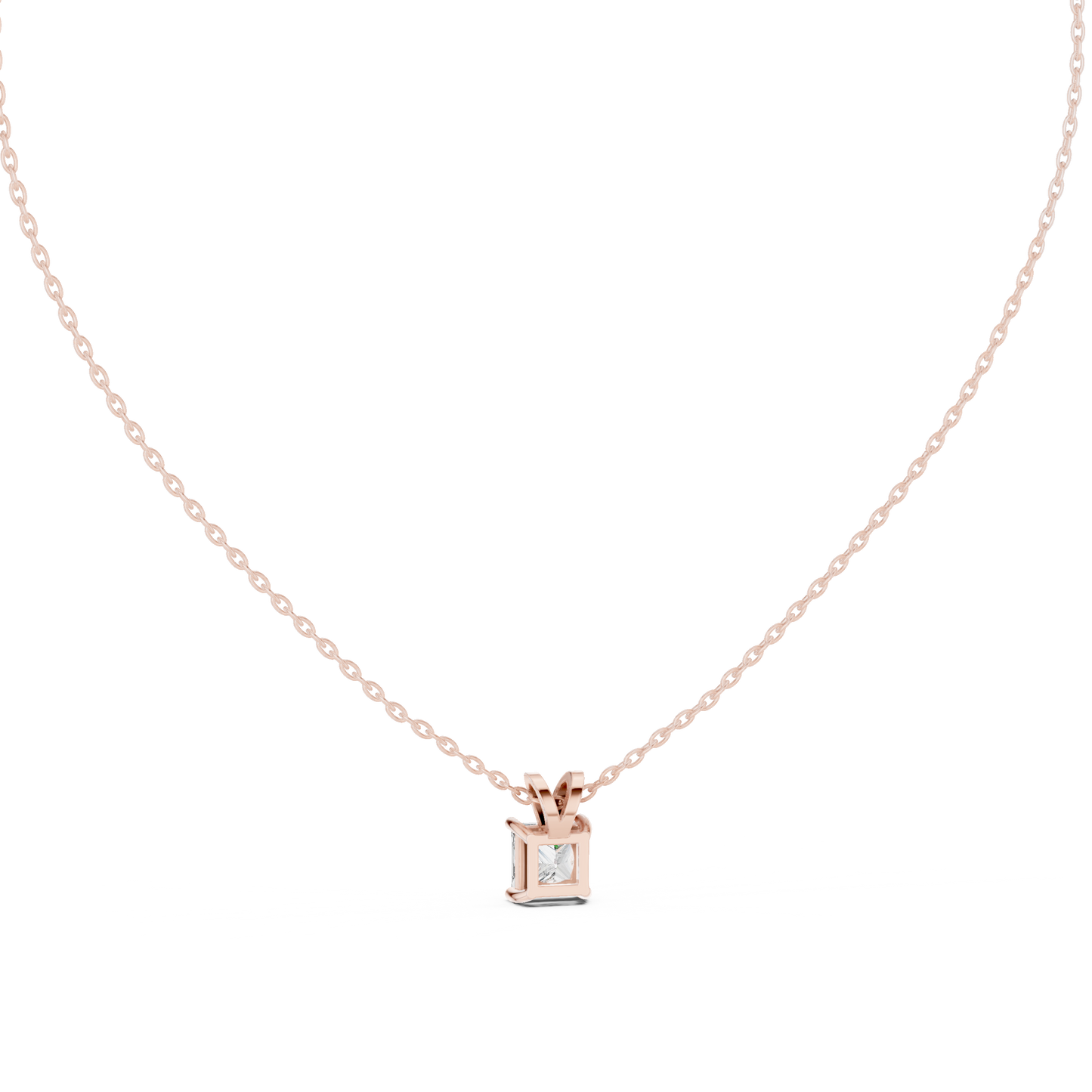 Colgante Solitario de Diamante Corte Princesa 1.04ct en Córdoba, España | Engaste Clásico de Cuatro Garras tipo Cesta | Diamante Creado en Laboratorio Color D Claridad VS | Oro 10K/18K, Plata y Platino (Disponible en Cadenas de 40cm, 45cm y 50cm)
