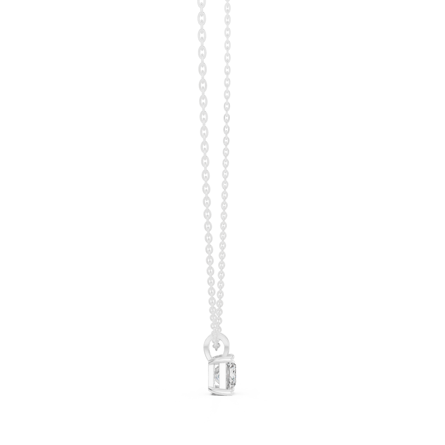 Colgante Solitario de Diamante Corte Princesa 1.04ct en Córdoba, España | Engaste Clásico de Cuatro Garras tipo Cesta | Diamante Creado en Laboratorio Color D Claridad VS | Oro 10K/18K, Plata y Platino (Disponible en Cadenas de 40cm, 45cm y 50cm)