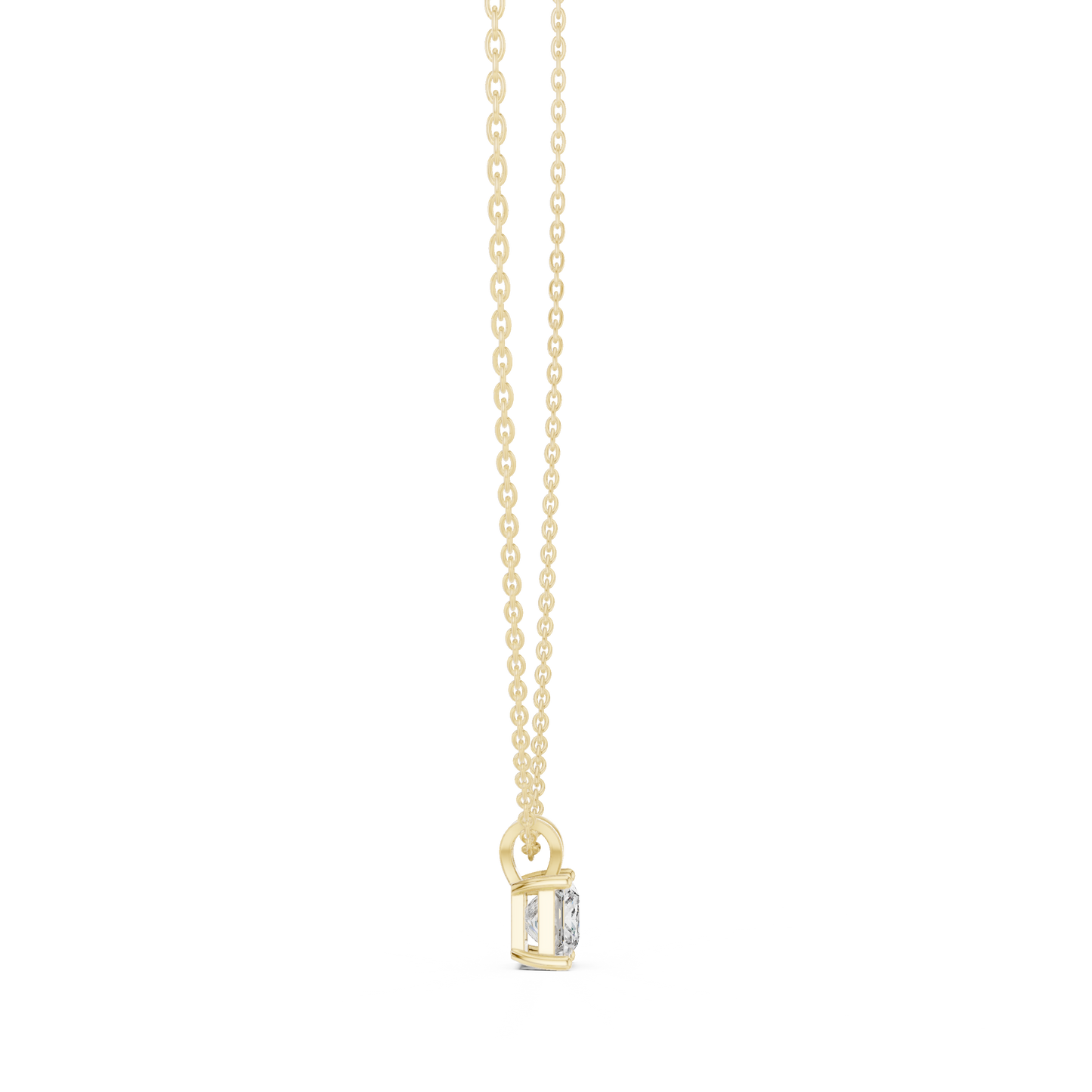 Colgante Solitario de Diamante Corte Princesa 1.04ct en Córdoba, España | Engaste Clásico de Cuatro Garras tipo Cesta | Diamante Creado en Laboratorio Color D Claridad VS | Oro 10K/18K, Plata y Platino (Disponible en Cadenas de 40cm, 45cm y 50cm)