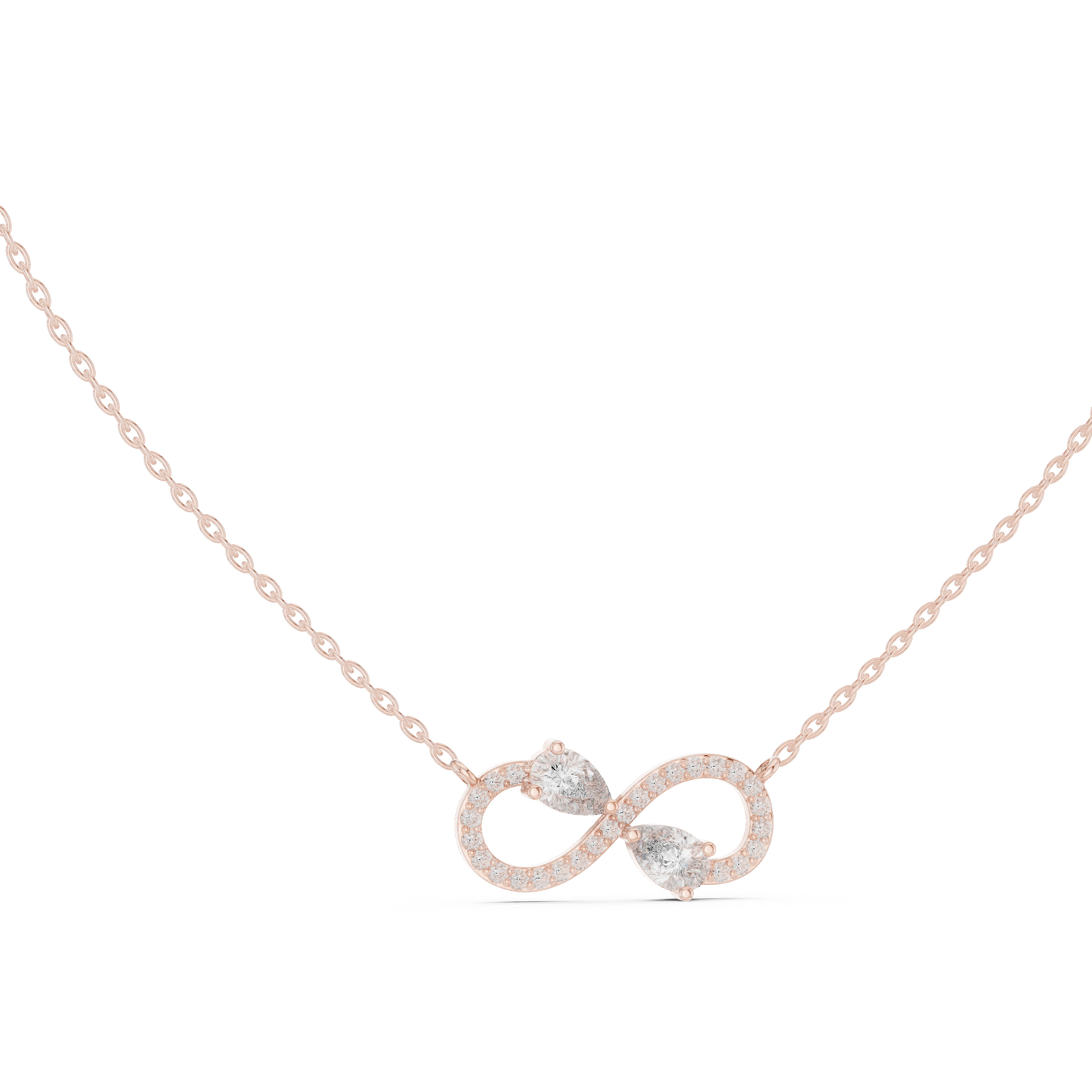 Colgante Infinito con Diamantes Corte Pera 0.71ctw en Córdoba, España | Símbolo de Amor Eterno | Diamantes Creados en Laboratorio Color D Claridad VS | Oro 10K/18K, Plata y Platino (Disponible en Cadenas de 40cm, 45cm y 50cm)