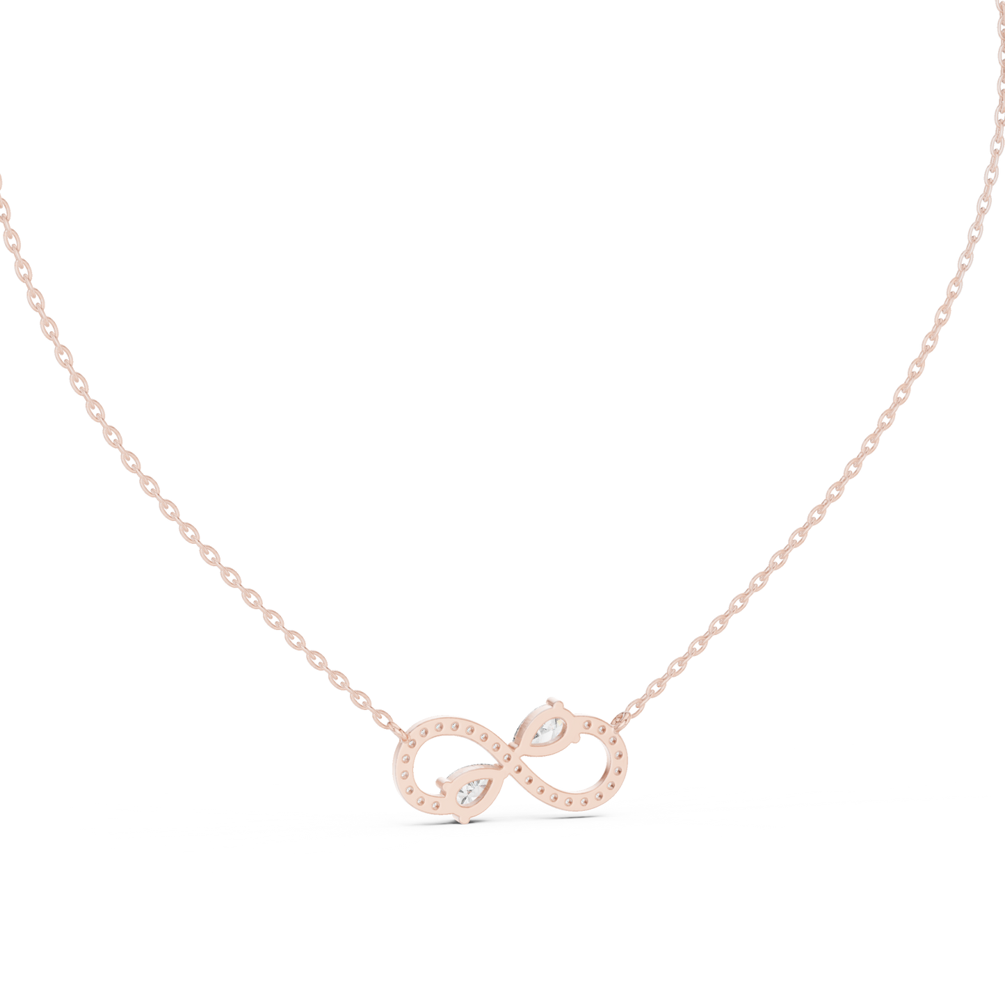 Colgante Infinito con Diamantes Corte Pera 0.71ctw en Córdoba, España | Símbolo de Amor Eterno | Diamantes Creados en Laboratorio Color D Claridad VS | Oro 10K/18K, Plata y Platino (Disponible en Cadenas de 40cm, 45cm y 50cm)