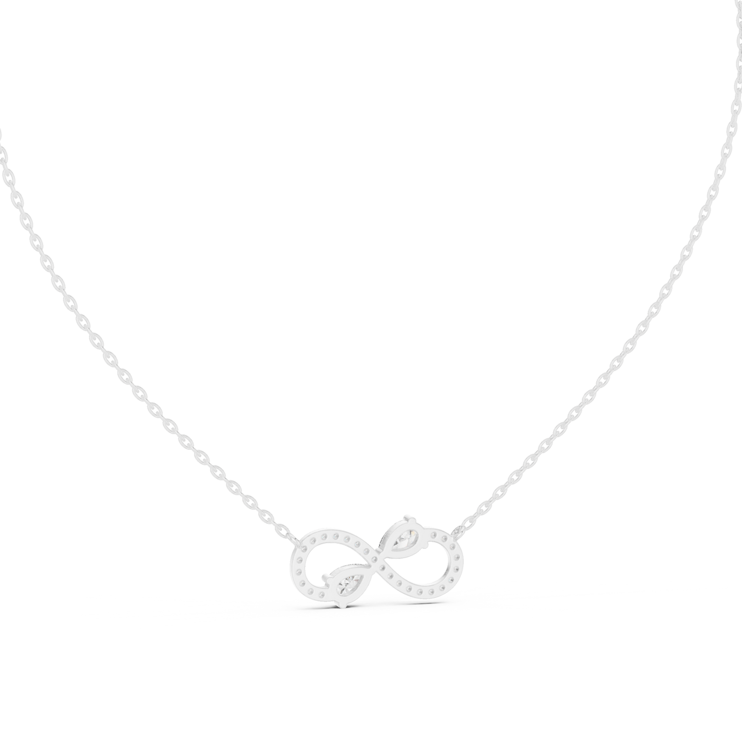 Colgante Infinito con Diamantes Corte Pera 0.71ctw en Córdoba, España | Símbolo de Amor Eterno | Diamantes Creados en Laboratorio Color D Claridad VS | Oro 10K/18K, Plata y Platino (Disponible en Cadenas de 40cm, 45cm y 50cm)