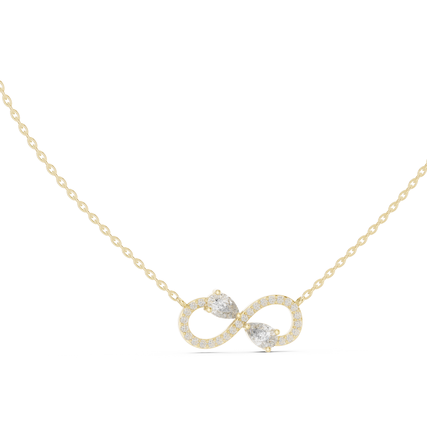 Colgante Infinito con Diamantes Corte Pera 0.71ctw en Córdoba, España | Símbolo de Amor Eterno | Diamantes Creados en Laboratorio Color D Claridad VS | Oro 10K/18K, Plata y Platino (Disponible en Cadenas de 40cm, 45cm y 50cm)