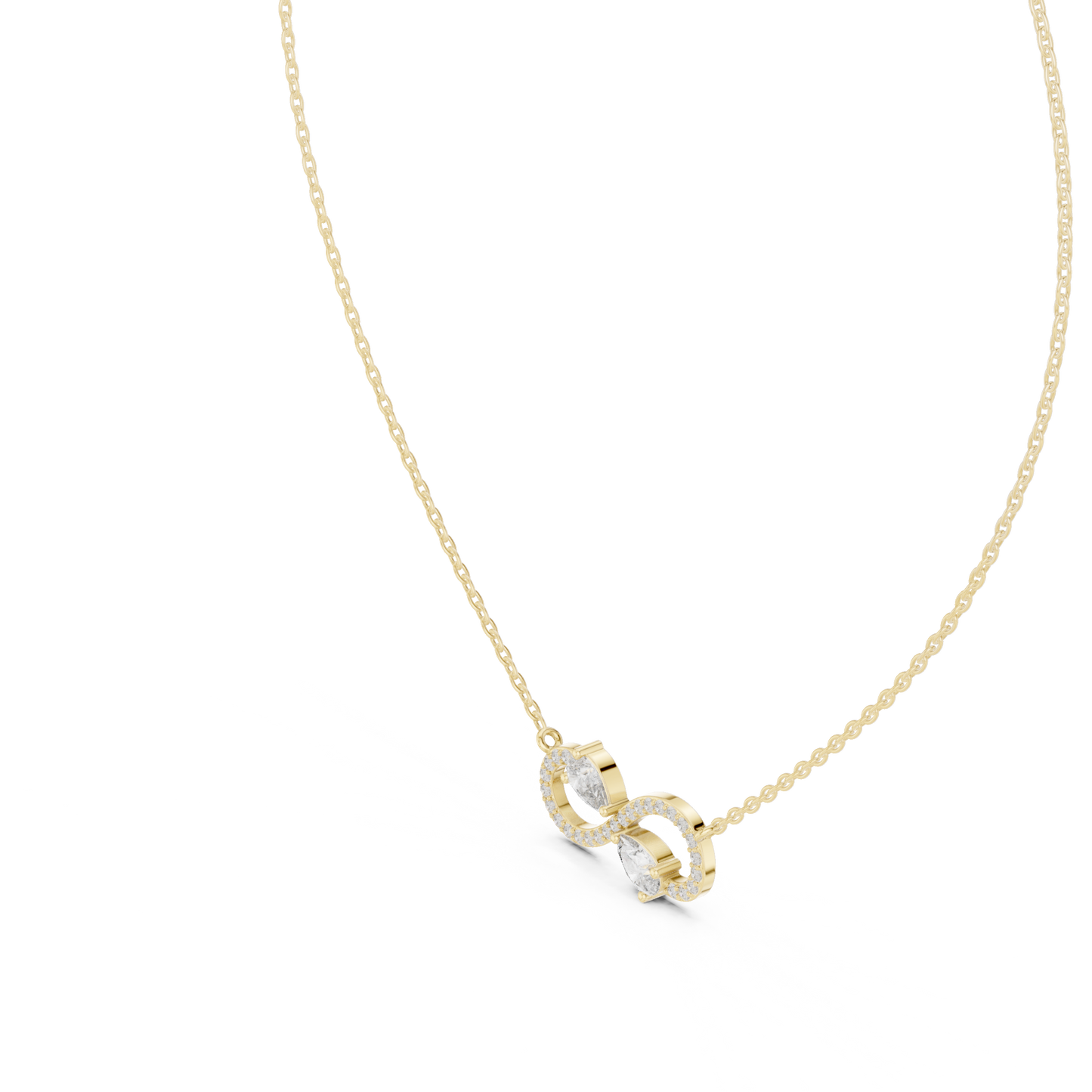 Colgante Infinito con Diamantes Corte Pera 0.71ctw en Córdoba, España | Símbolo de Amor Eterno | Diamantes Creados en Laboratorio Color D Claridad VS | Oro 10K/18K, Plata y Platino (Disponible en Cadenas de 40cm, 45cm y 50cm)
