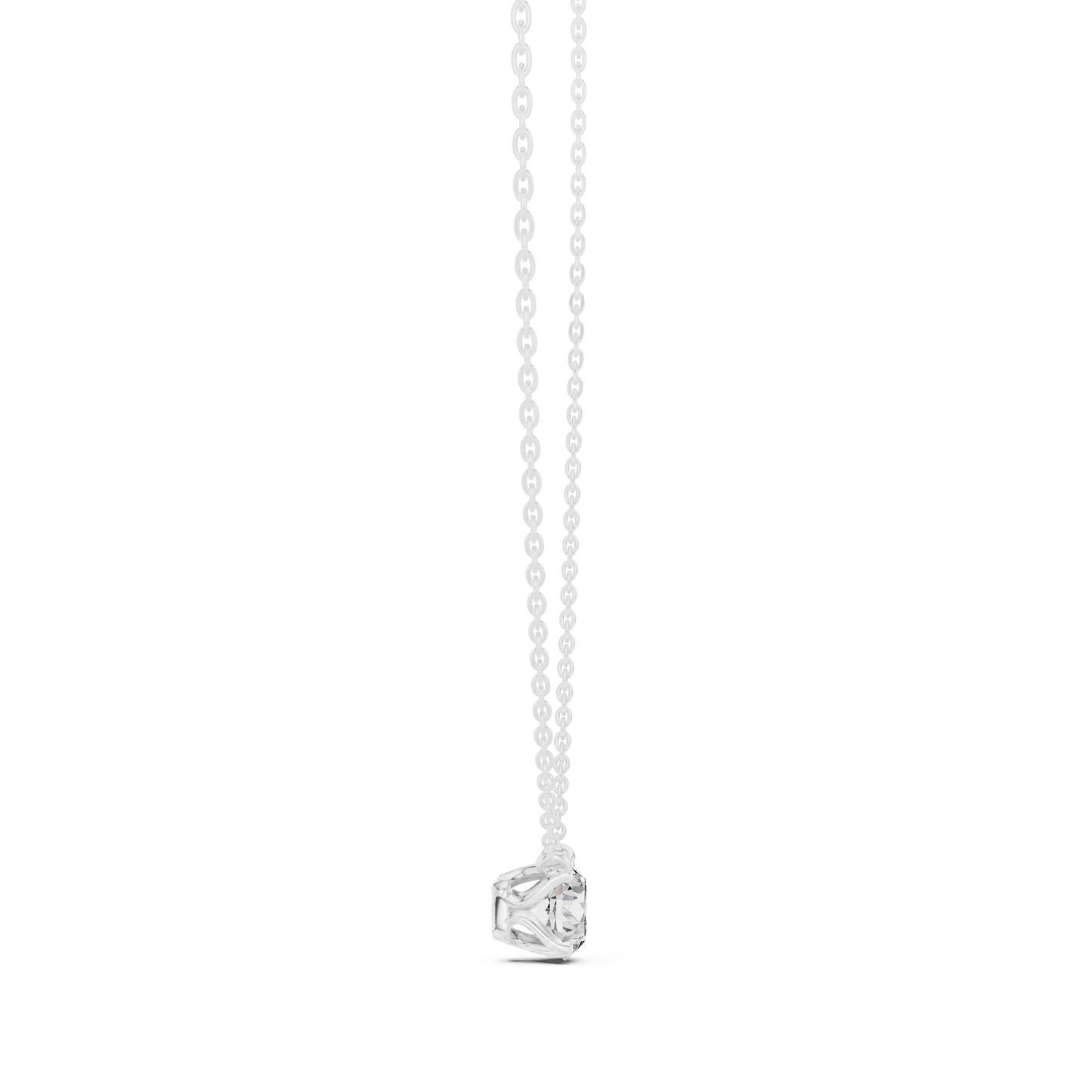 Colgante Solitario de Diamante Redondo Brillante 1.00ct en Córdoba, España| Elegante Cesta Loto de Cuatro Garras | Diamante Creado en Laboratorio Color D Claridad VS | Oro 10K/18K, Plata y Platino (Disponible en Cadenas de 40cm, 45cm y 50cm)