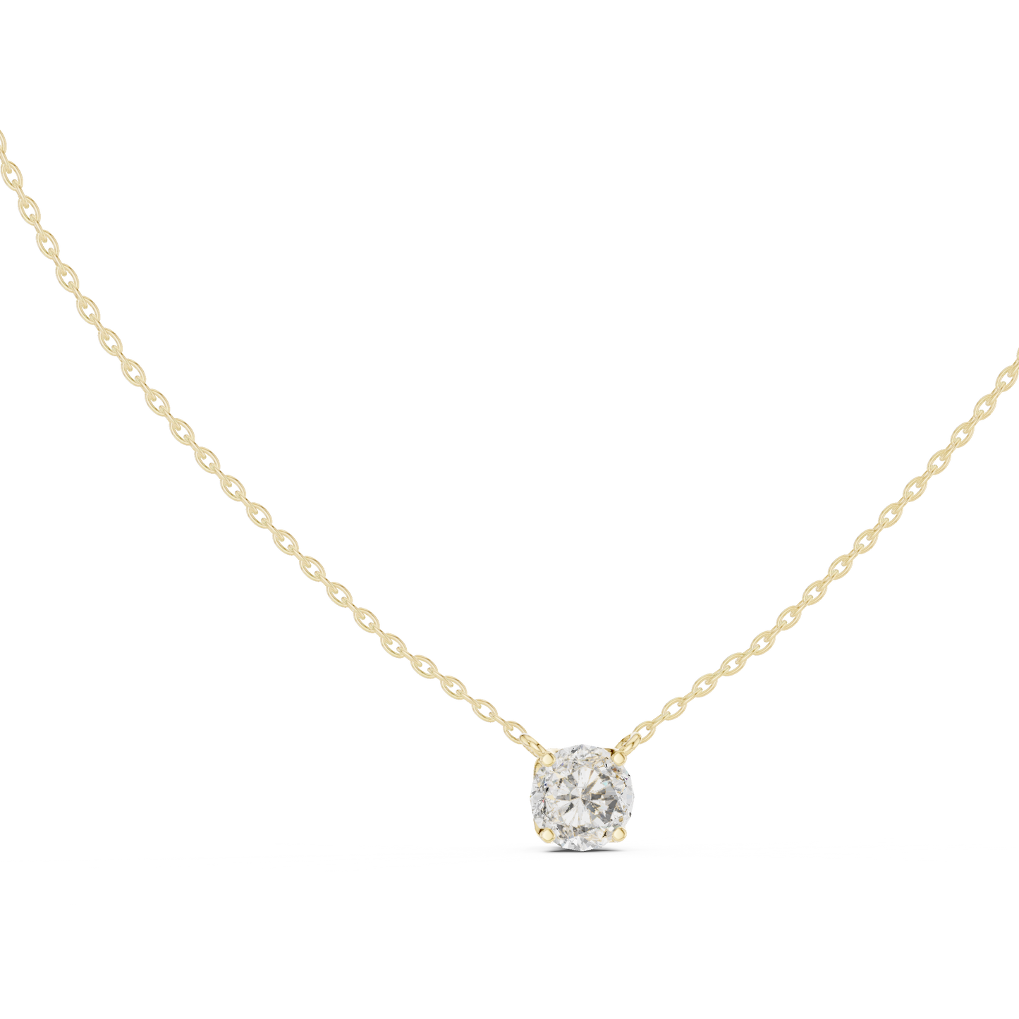 Colgante Solitario de Diamante Redondo Brillante 1.00ct en Córdoba, España| Elegante Cesta Loto de Cuatro Garras | Diamante Creado en Laboratorio Color D Claridad VS | Oro 10K/18K, Plata y Platino (Disponible en Cadenas de 40cm, 45cm y 50cm)