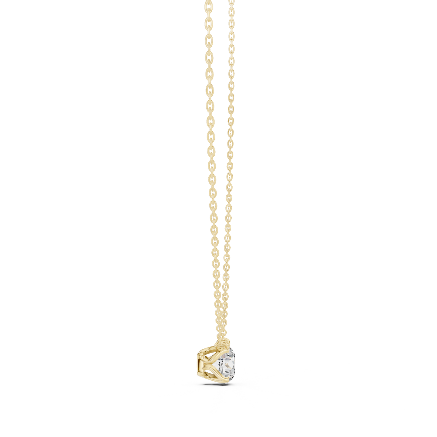 Colgante Solitario de Diamante Redondo Brillante 1.00ct en Córdoba, España| Elegante Cesta Loto de Cuatro Garras | Diamante Creado en Laboratorio Color D Claridad VS | Oro 10K/18K, Plata y Platino (Disponible en Cadenas de 40cm, 45cm y 50cm)