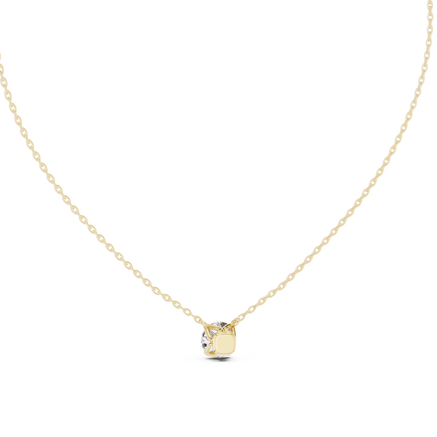 Colgante Solitario de Diamante Redondo Brillante 1.00ct en Córdoba, España| Elegante Cesta Loto de Cuatro Garras | Diamante Creado en Laboratorio Color D Claridad VS | Oro 10K/18K, Plata y Platino (Disponible en Cadenas de 40cm, 45cm y 50cm)