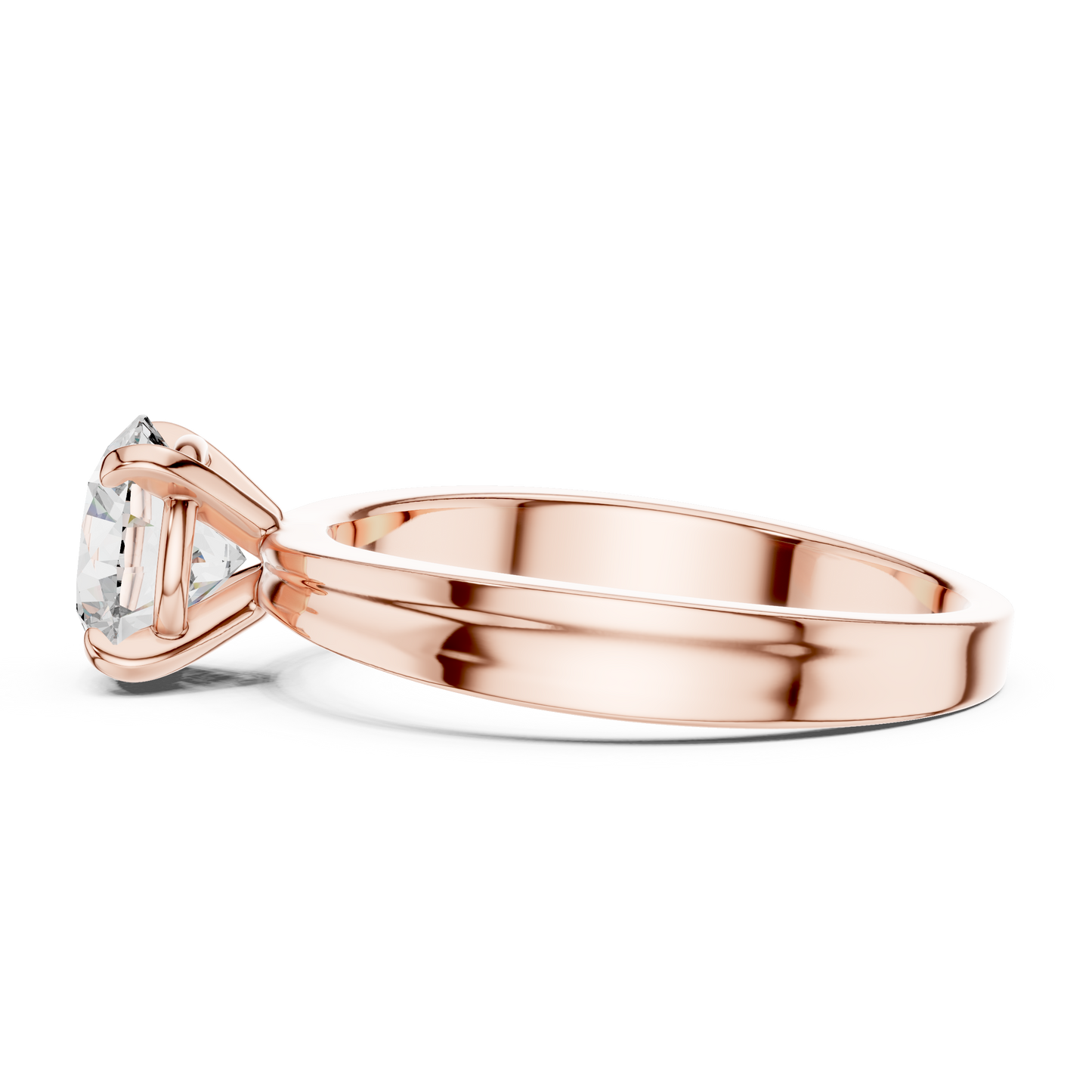 Anillo Solitario Redondo 1.00ctw con Engaste Catedral Esculpida en Córdoba, España | Diamante Creado en Laboratorio en Oro 10K/18K, Plata y Platino (Tallas 8-20 Disponibles)