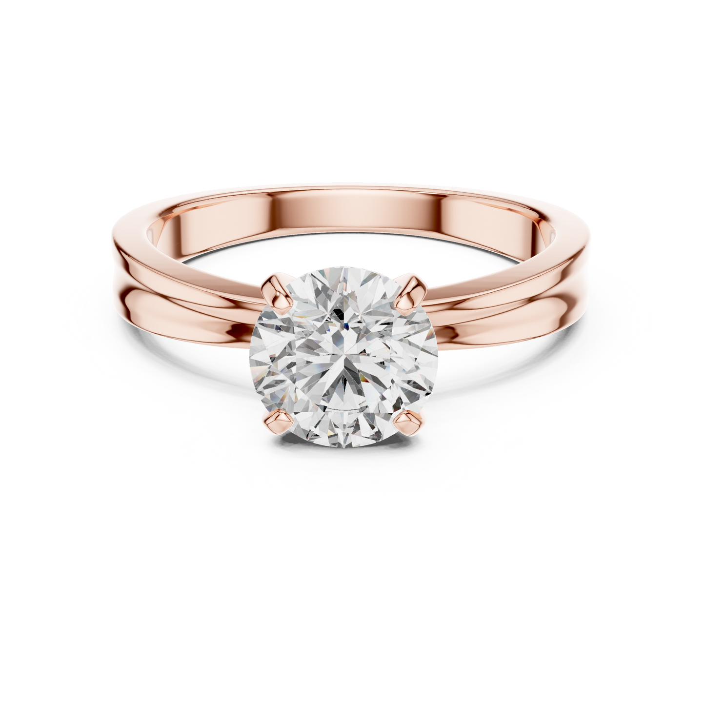 Anillo Solitario Redondo 1.00ctw con Engaste Catedral Esculpida en Córdoba, España | Diamante Creado en Laboratorio en Oro 10K/18K, Plata y Platino (Tallas 8-20 Disponibles)