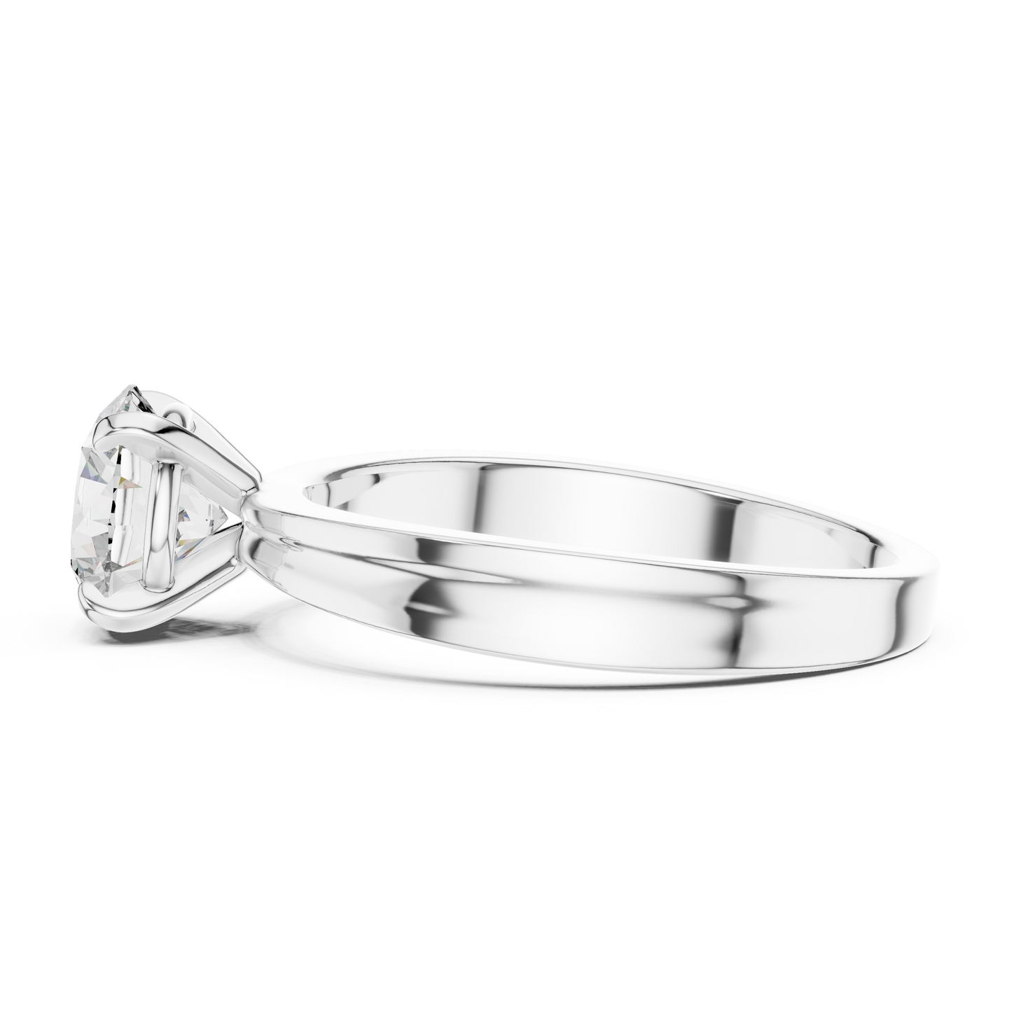 Anillo Solitario Redondo 1.00ctw con Engaste Catedral Esculpida en Córdoba, España | Diamante Creado en Laboratorio en Oro 10K/18K, Plata y Platino (Tallas 8-20 Disponibles)
