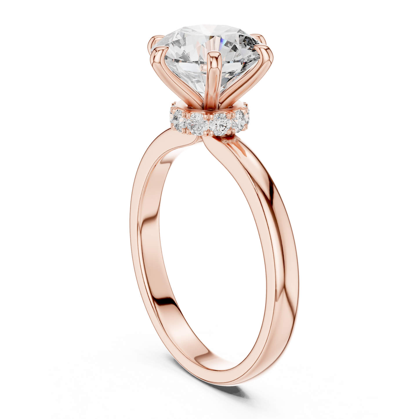 Anillo Solitario 2.15ctw con Halo Oculto | Diamante Creado en Laboratorio en Oro 10K/18K, Plata y Platino (Tallas 8-20 Disponibles)