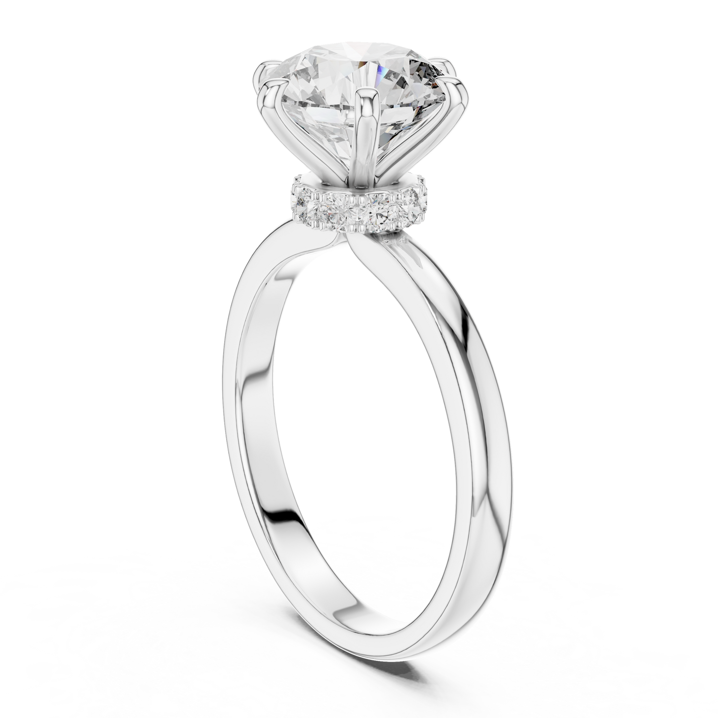 Anillo Solitario 2.15ctw con Halo Oculto | Diamante Creado en Laboratorio en Oro 10K/18K, Plata y Platino (Tallas 8-20 Disponibles)