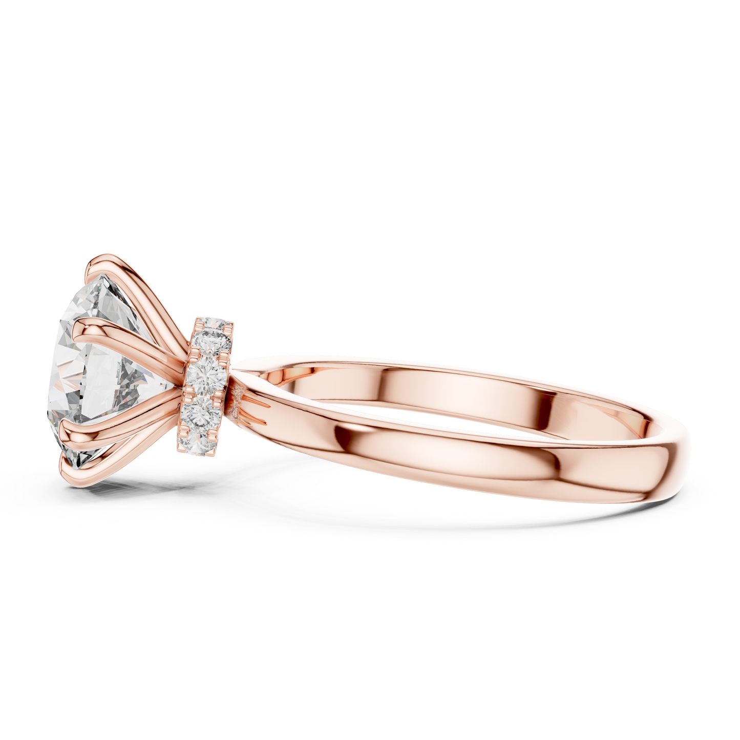 Anillo Solitario 2.15ctw con Halo Oculto | Diamante Creado en Laboratorio en Oro 10K/18K, Plata y Platino (Tallas 8-20 Disponibles)